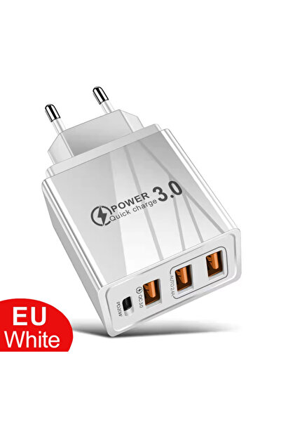 Choice WHITE EU PLUG 20W USB Charger QC 3.0 Type C PD Fast Charge For iPhone ...