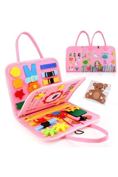 Choice Pink Busy Board Montessori Toys Gifts, Sensory Toys,Educational Travel...