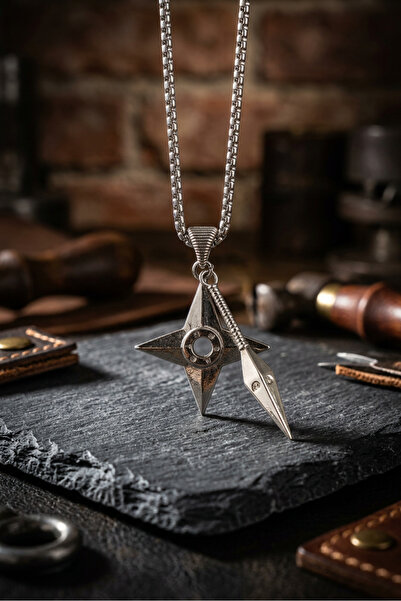 Begondio Naruto Star Spear Handcrafted Stainless Steel Chain Men's Necklace
