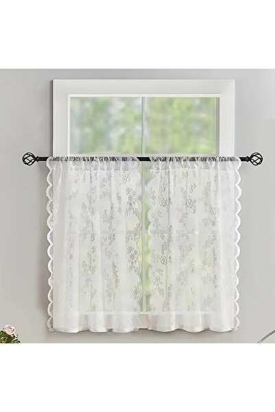 Choice 75x114cm WHITE 1pc Semi-Transparent Vintage Floral Embroidery Curtain,...