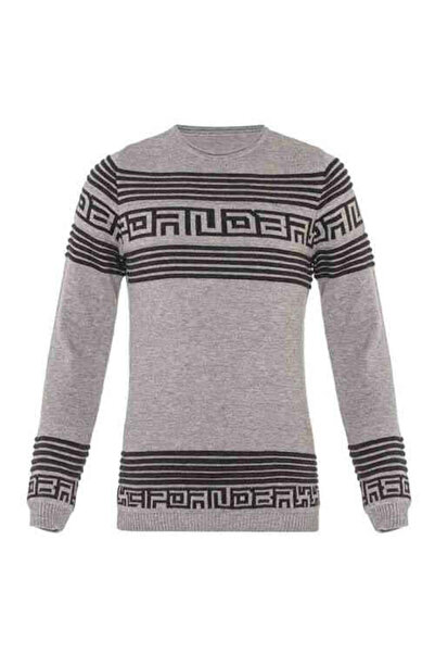 Cipo&Baxx Bp103 Patterned Gray Children's Sweater