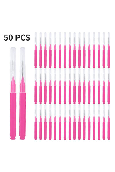 Choice3 50PCS Pink 10/50PS Portable Mini Eyebrow Brushes Disposable Eyelash B...