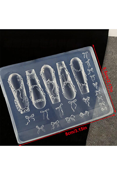 Choice onesize Bowknot Bead Chain Ribbon 3D Acrylic Mold Nail Art Decorations...