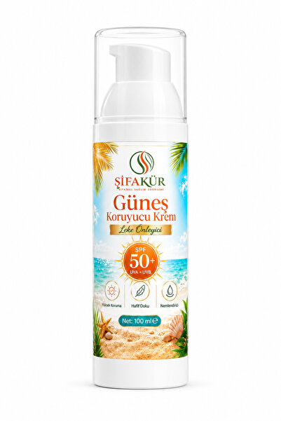 ŞİFAKÜR BİTKİSEL SAĞLIK ÜRÜNLERİ SPF 50+ Güneş Kremi UVA UVB Filtreli Arbutin...