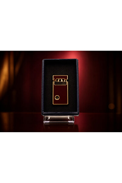Tek Torch Pürmüz Soft Flame Özellikli Bordo-Gold Metal Puro Çakmağı