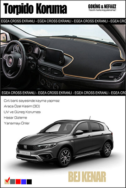 Genel Markalar Fiat Egea Cross Torpido Koruyucu - Ekranlı Modele Özel - Tam U...
