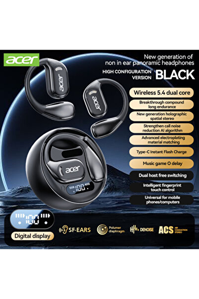Choice1 black [Official Acer Product] Ohr510 Wireless Bluetooth Headphones Op...