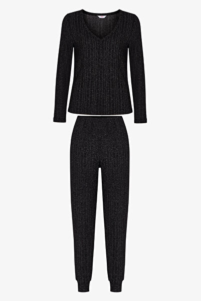 Penti Black Dark Night Long Sleeve Pants Pajama Set