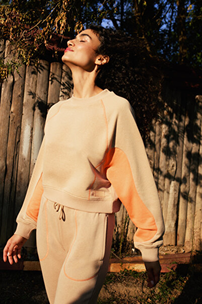 Penti Beige High Waist Dkiş Detailed Patrizia Sweatpants - Saude Collection