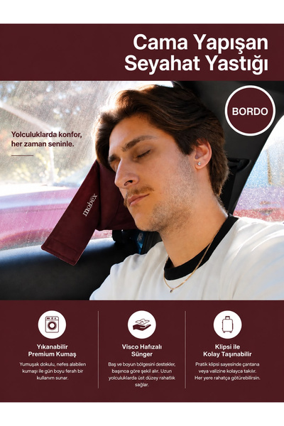 mobex Cama Yapışan Premium Visco Seyahat ve Boyun Yastığı