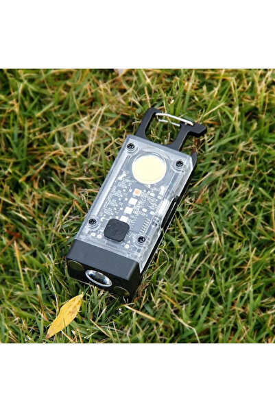Choice S0305  Black COB Keychain Work Light with Dual Light Source Rechargeab...