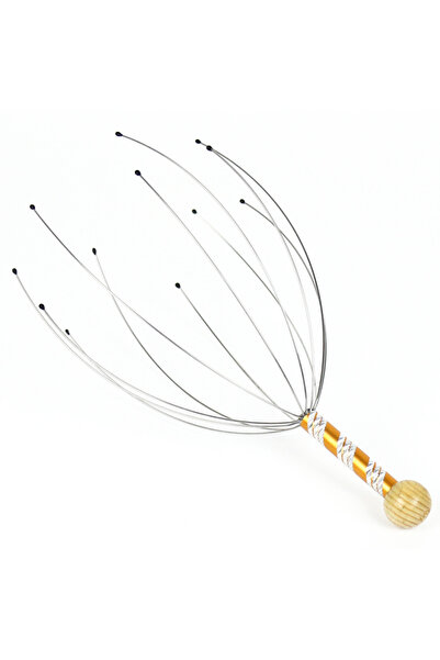 choice2 YELLOW 1PC Octopus Head Massager Stainless Steel Engraved Head Relaxe...