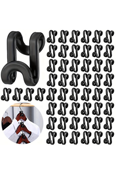 Choice 60pcs black Wardrobe Hanger Hooks Organizer Connect Multifunction Casc...