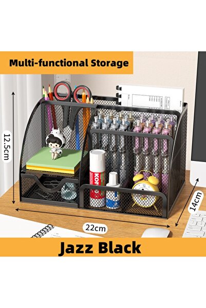 Choice Black Metal Pen Holder Creative Simple Stationery Storage Box Pen Hold...