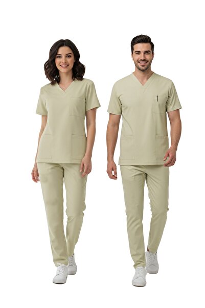 ÇİZGİ MEDİKAL Moth Dr. Greys Doctor Nurse Medical Scrubs Set Luxury Lycra Fabric