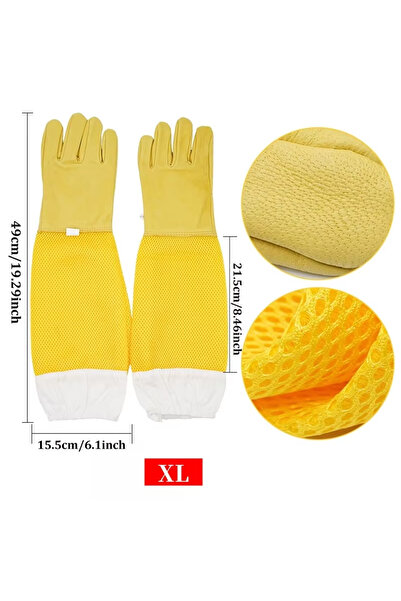 choice2 XL 1 Pair Beekeeping Gloves Sting Sheepskin Long Gloves For Beekeeper...