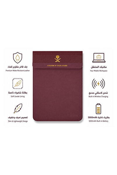 LAVN Original Premium Soft Leather Laptop Backpack Wireless Charging Availabl...