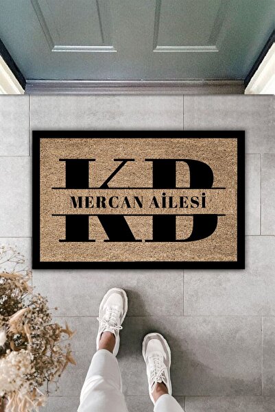 Dormot Home Modern Paspas - Kahverengi Baş Harf ve Soyadı - Kişiye Özel Tasar...