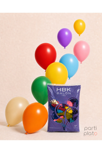 HBK Balon Pastel 11" Balon Hbk Mixed 100Pcs