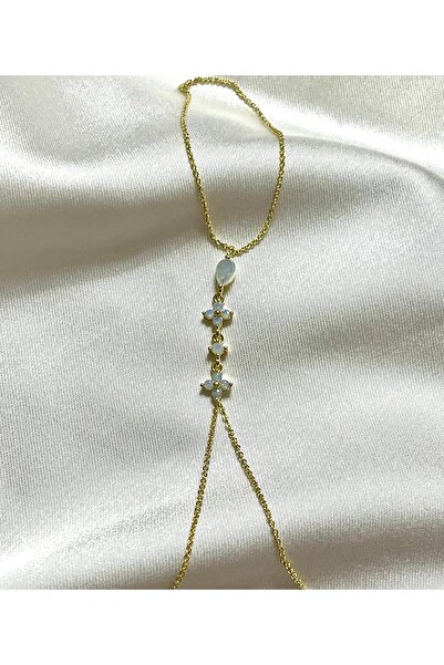 Mel and Co Opal Çicek Taşlı Gold Şahmeran Bileklik