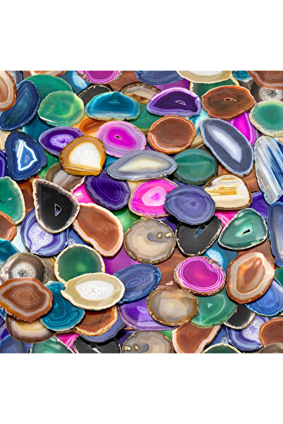Choice1 120g 40/80/120g Natural multi-colored agate slices, Quartz double-sid...