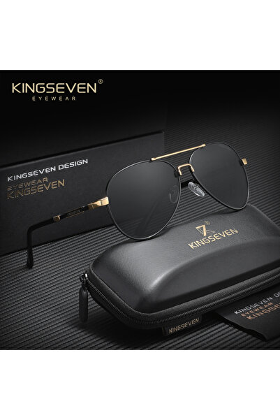 Choice3 Golden Gray KINGSEVEN Brand Original Pilot Sunglasses Male Women Pola...