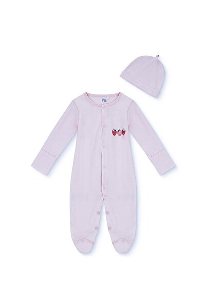 MOTHERCARE Kız Bebek Tulum-Şapka Çıtçıtlı Bisiklet Yaka Long Sleeve Patikli
