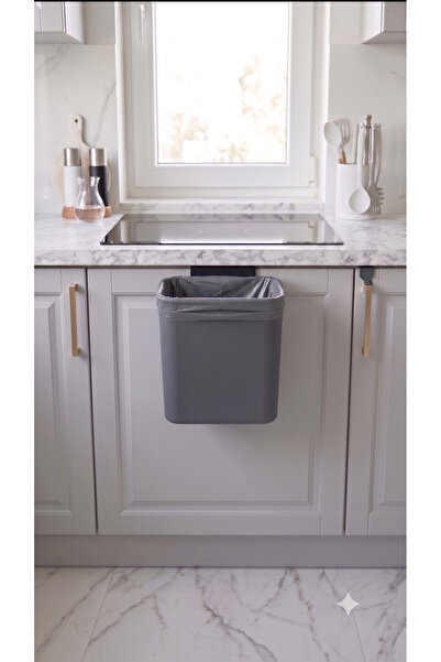 İndecor Houseware 15 Litre Kapaksız Banyo , Mutfak ve Ofis Çöp Kovası Dolap Kapağı Asma Aparatlı Çöp Kutusu Tezgahüstü Çöp Kovası