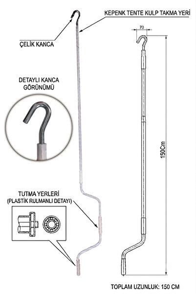 Hasırcılar Teknomastr 150 Cm Kepenk ve Tente Manuel Kol