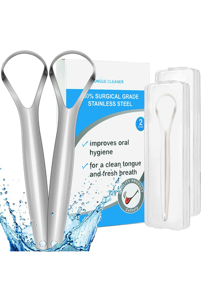 Choice 2pcs Tongue Scraper, Stainless Steel Tongue Cleaner Professional Reduc...