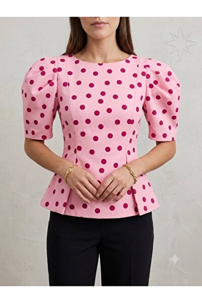 EFİL Polka Dot Balloon Sleeve Blouse