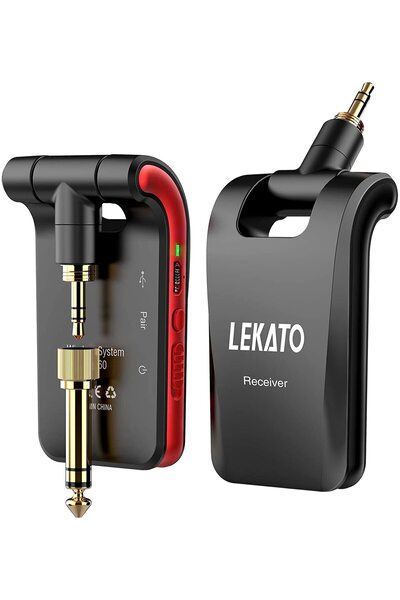 Choice BLACK LEKATO WS-60 Wireless Guitar System 2.4GHz Wireless Guitar Trans...