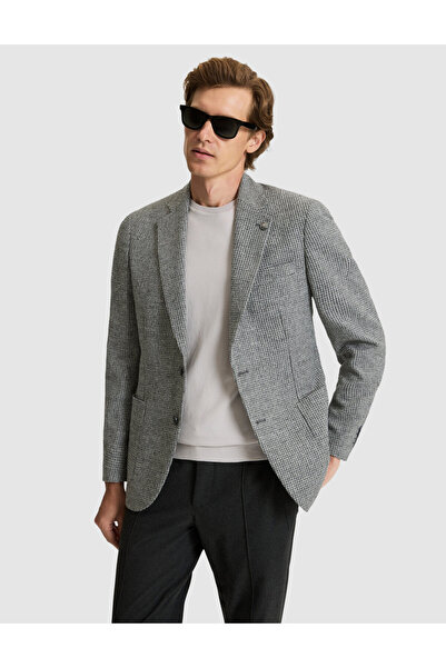 Pierre Cardin Gray Wool Blend Extra Slim Fit Jacket 50291942-Vr024