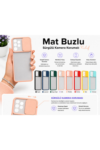 noktaks Samsung Galaxy A33 5g Compatible Case with Sliding Camera Protection Matte Lens Phone Case - Navy Blue