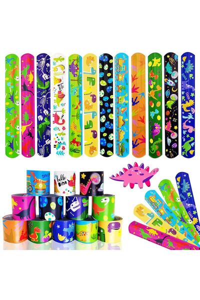 Choice4 Random 20pcs Dinosaur 20PCS Dinosuar Slap Bracelets Kids Mermaid Unic...