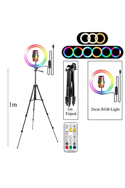 Choice With 1m Tripod RGB Ring Light Lamp Ring Round With Remote Control For ...