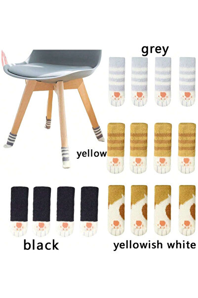 Choice 4pcs grey 4-Piece Cat Claw Chair Leg Covers, Protective Flooring, Chai...