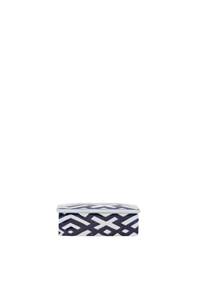 Yargıcı Line Patterned Porcelain Box (16X10X6 cm)