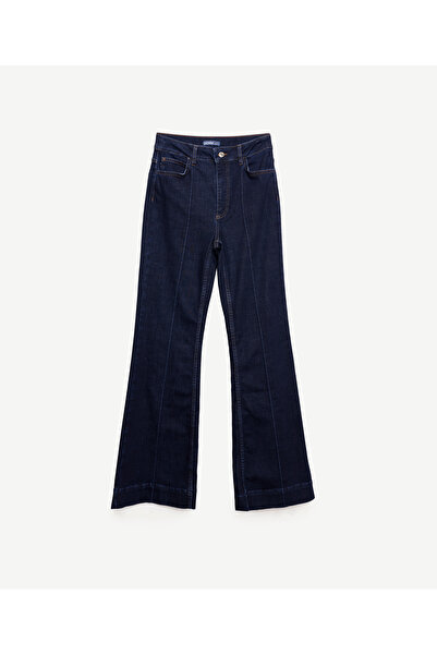 Yargıcı Pantaloni din denim cu picioare largi