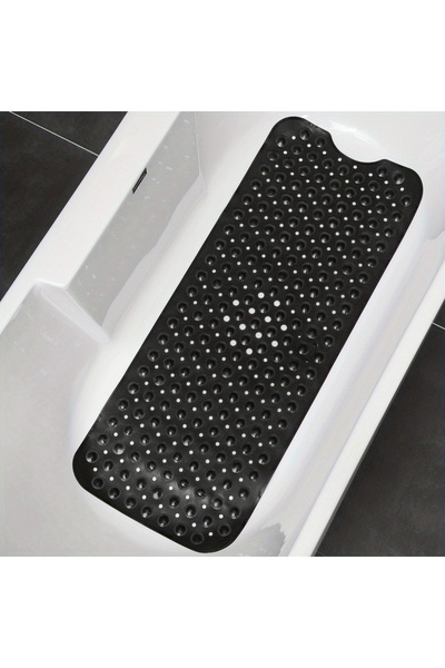 Choice Black. 1Pc Non-Slip Shower Mat Bathtub Mat with Drain Holes and Suctio...