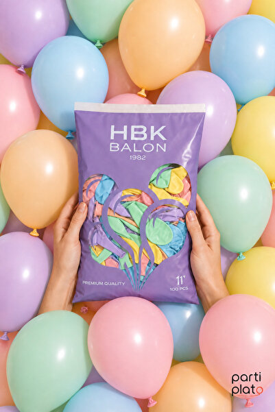HBK Balon Makaron 11" Balloons Hbk Mixed Colors 100Pcs