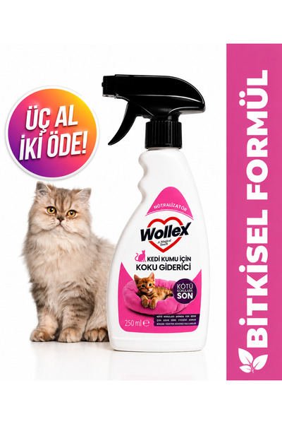 WOLLEX Kedi Kumu Ve Tuvaleti Koku Giderici, Doğal idrar Ve Çişi Spreyi, Kokus...