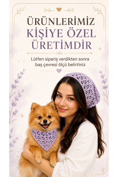 NEHOLİA Women & Dog Combination Hand Knitted Tiny Friend Bandana Set Adjustab...