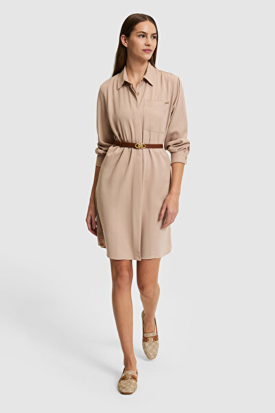 U.S. Polo Assn. Kadın Camel Dokuma Elbise 50308530-VR015