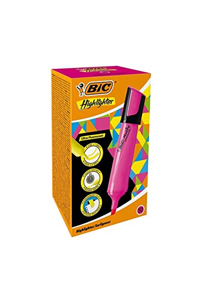 Bic Marking Flat Highlighter Fosforlu Kalem (İşaret Kalemi) Pembe 517963 (10 ...