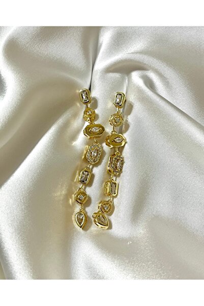 Sallantılı 7 Element Gold Küpe