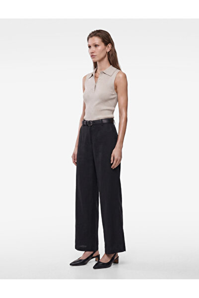 Koton Half Buttoned Sleeveless Polo Neck Knitwear Top