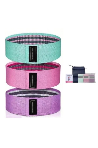 Choice4 colorful-3PCS Fabric Resistance Hip Booty Bands Glute Thigh Elastic W...
