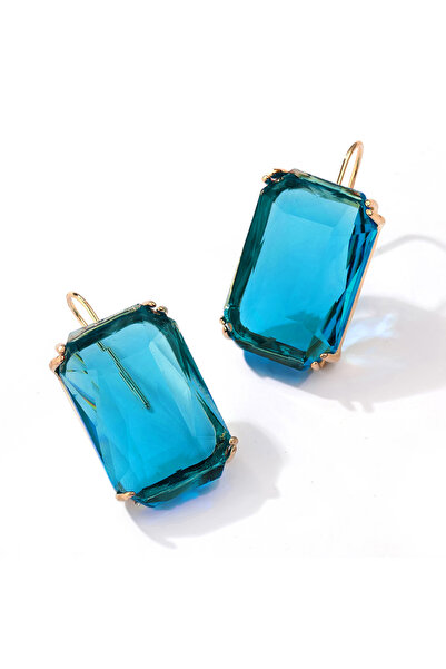 Choice Blue Square Multicolor Glass Crystal Drop Earrings Fashion Geometric T...