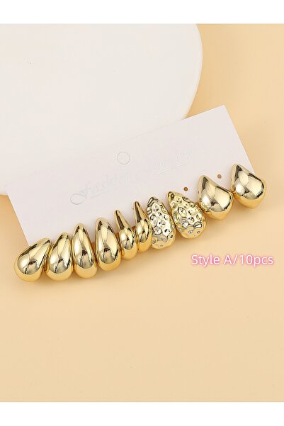 Choice Set A(5pairs) 5pairs-17pairs Classic Plastic Material Water Drop Gold-...